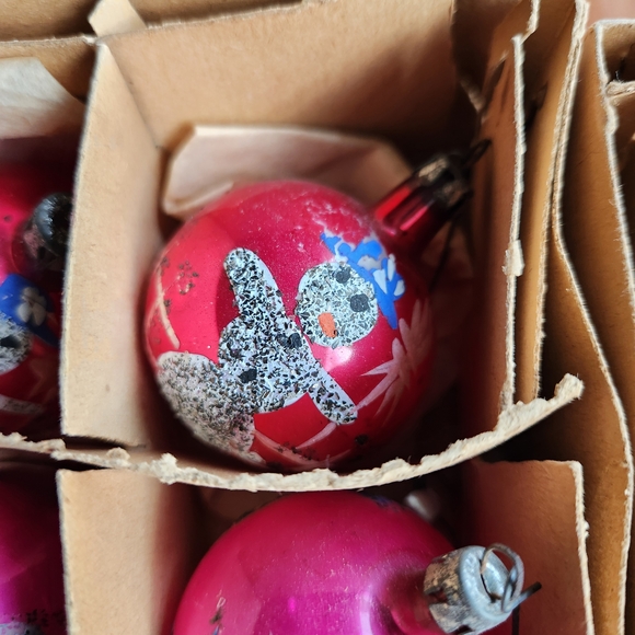 Vintage Glass Christmas Ornaments Set - Picture 2 of 9